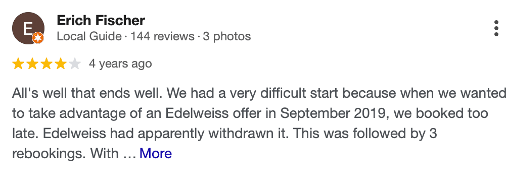 Authentic Google reviews for Ticket-Shop Travel Agency in Konstanz
