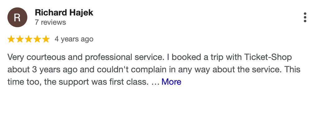 Authentic Google reviews for Ticket-Shop Travel Agency in Konstanz
