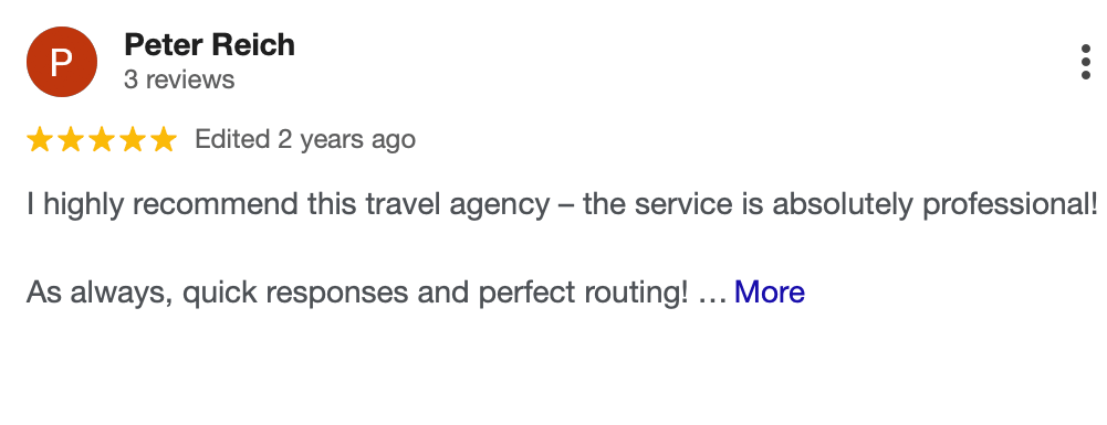 Authentic Google reviews for Ticket-Shop Travel Agency in Konstanz