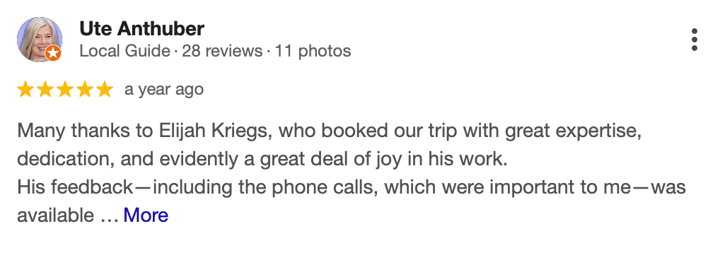 Authentic Google reviews for Ticket-Shop Travel Agency in Konstanz