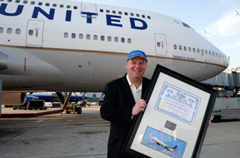Tom Stuker hält den Vielflieger Rekord von United Airlines