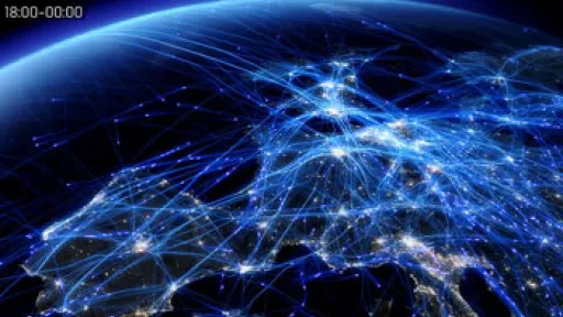 Evening air traffic in Europe aus dem All