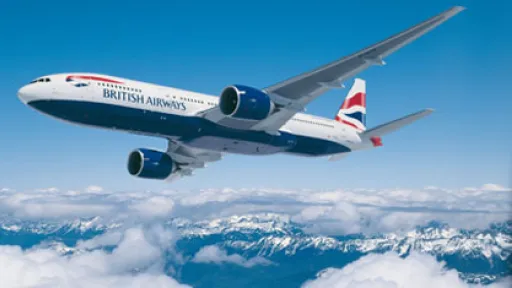 British Airways Flugzeug in der Luft