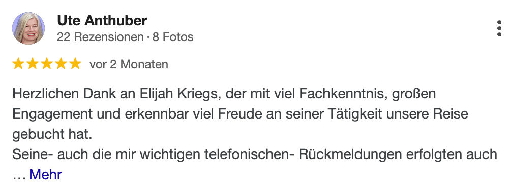echte Bewertungen bei Google für das Reisebüro Ticket-Shop aus Konstanz