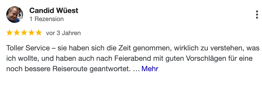 echte Bewertungen bei Google für das Reisebüro Ticket-Shop aus Konstanz