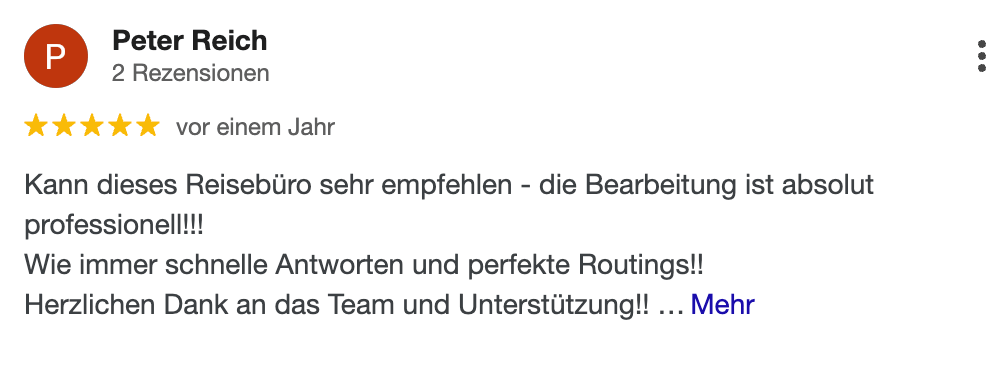 echte Bewertungen bei Google für das Reisebüro Ticket-Shop aus Konstanz